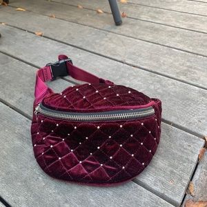 Velvet maroon fanny pack